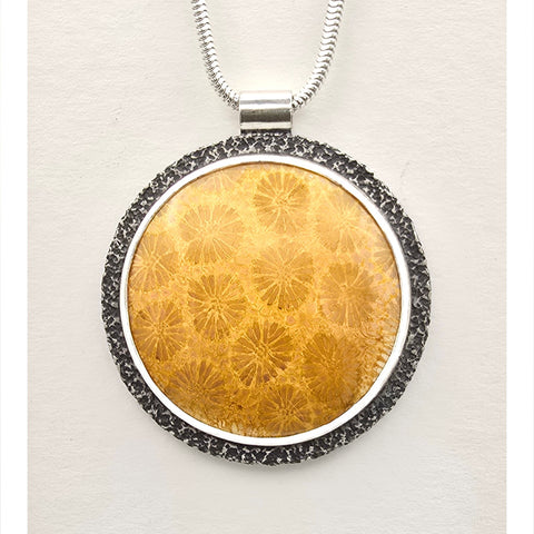 Fossil coral pendant