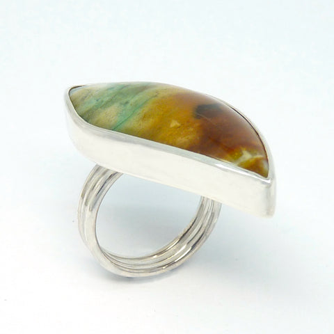 Opal wood ring